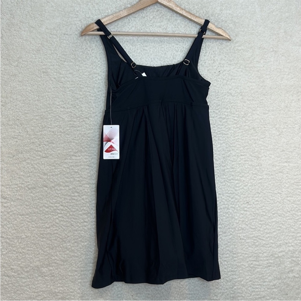 NWT Lands End Womens Black Swim Dress Bathing Suit With Boy Shorts Underneath - Picture 8 of 10